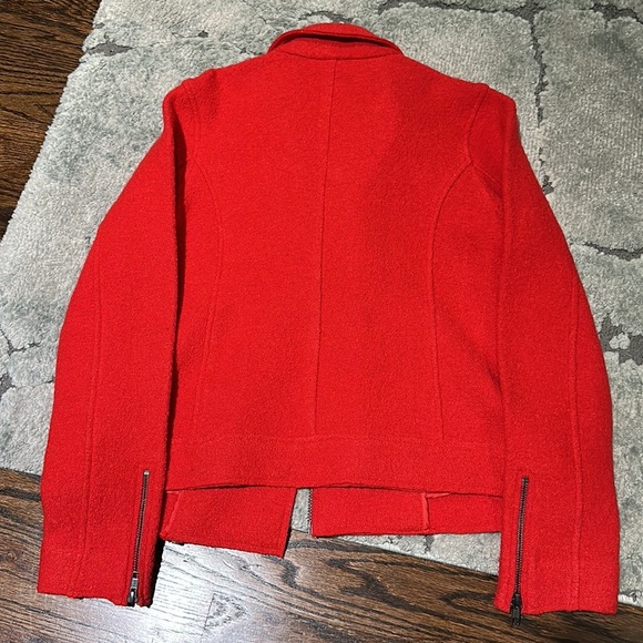 Tahari Red wool moto jacket - Picture 3 of 6